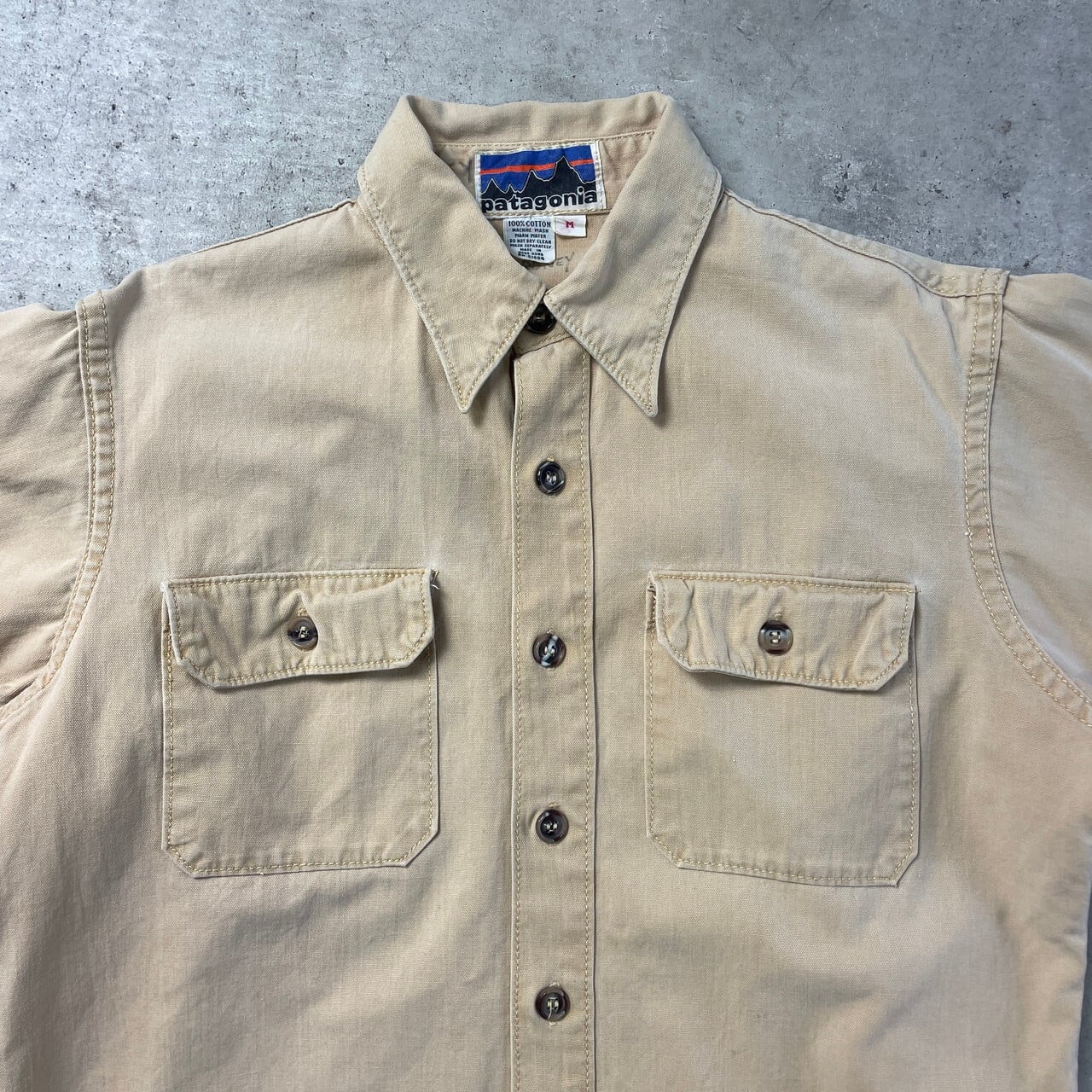 70年代 初期デカタグ patagonia パタゴニア ダックシャツ メンズM 古着 