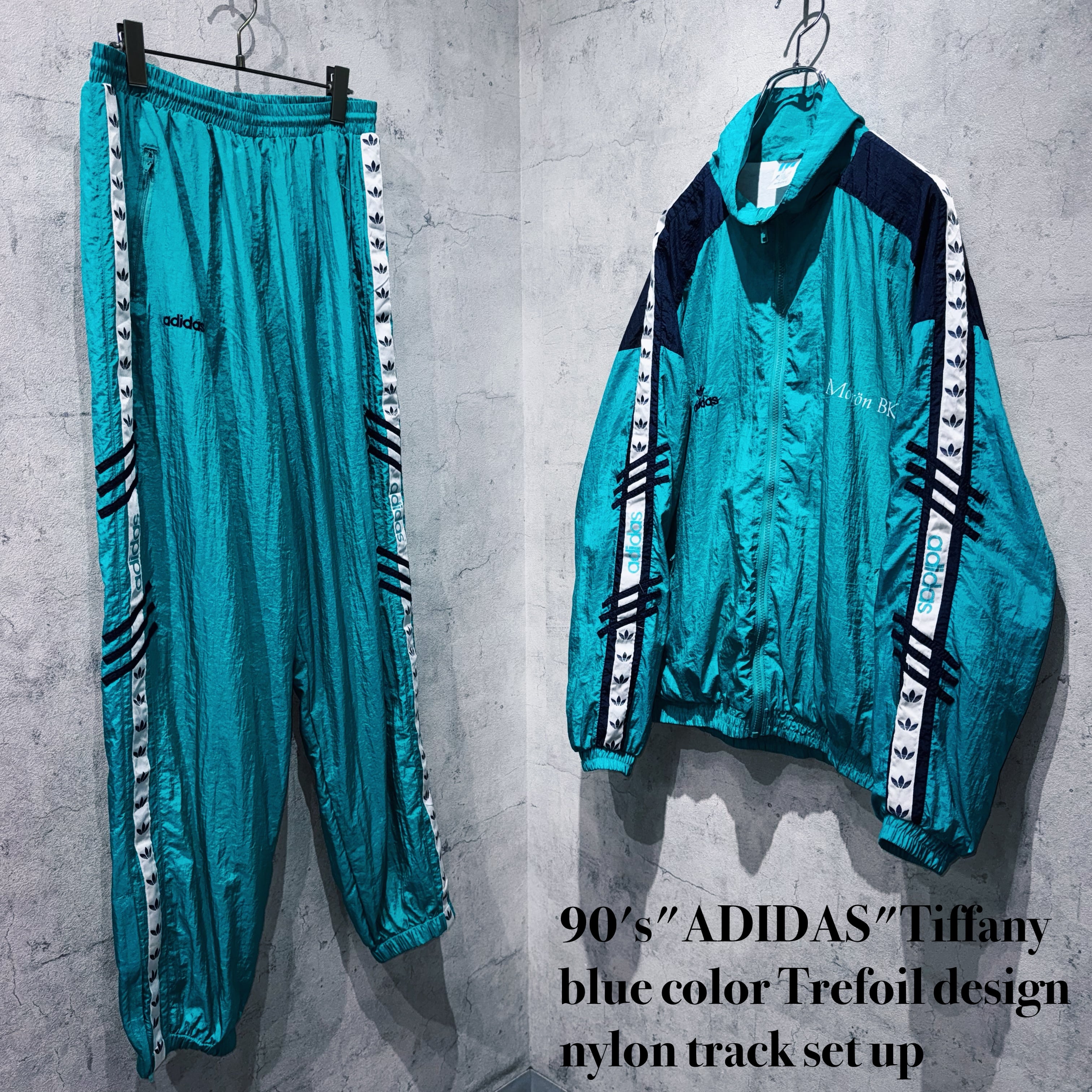 doppio】80's vintage “adidas” switching color design Nylon jacket