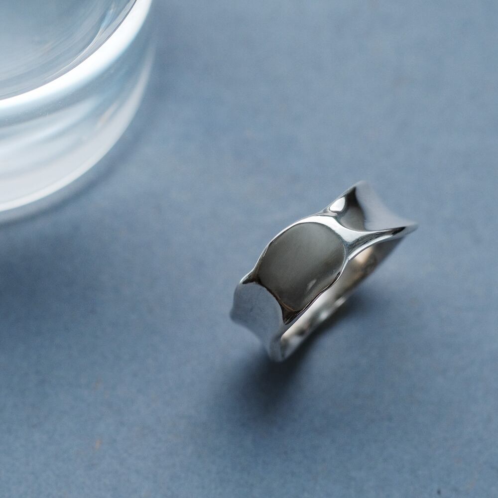 テクスチャー 幅広 リング シルバー925 | クラウドジュエリー(Cloud