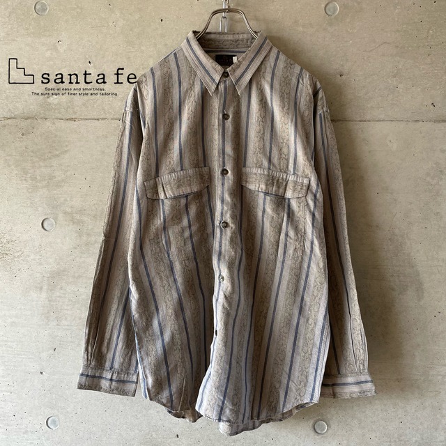 【santa fe】stripe patterned shirt(lsize)0329/tokyo