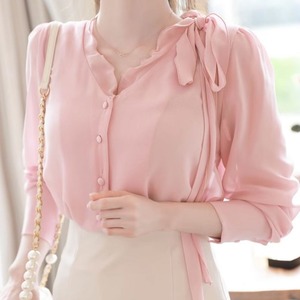 ショルダーリボン シフォンシャツ　23184