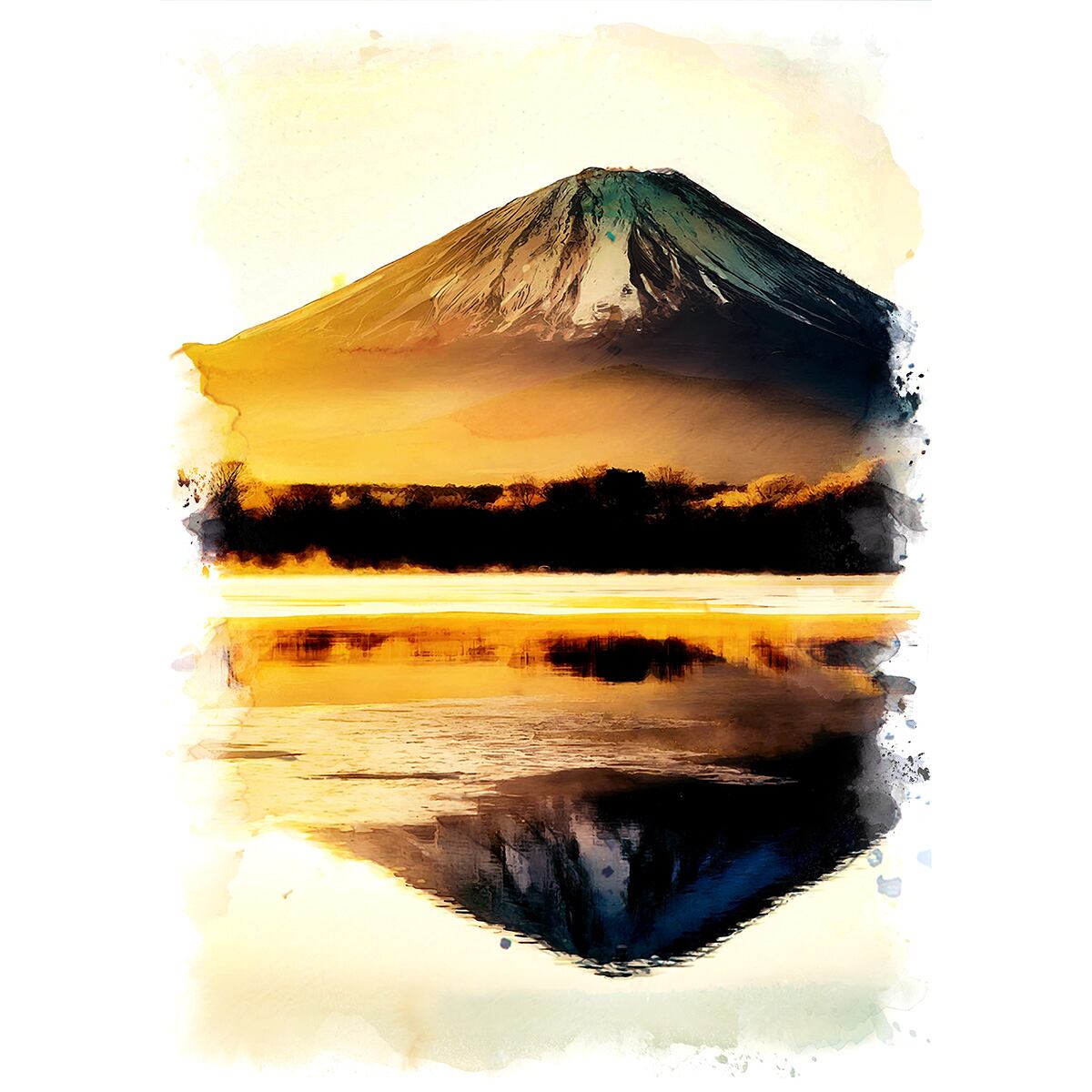 絵画 日本 山梨県新倉山浅間公園 五重塔越しの富士山 絵画 日本 山梨県新倉山浅間公園 五重塔越しの富士山