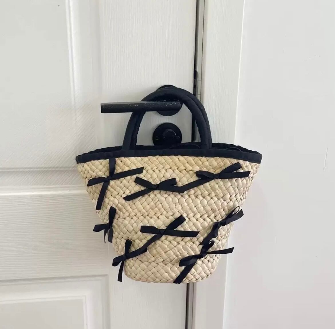 【3color】リボンストローバッグ