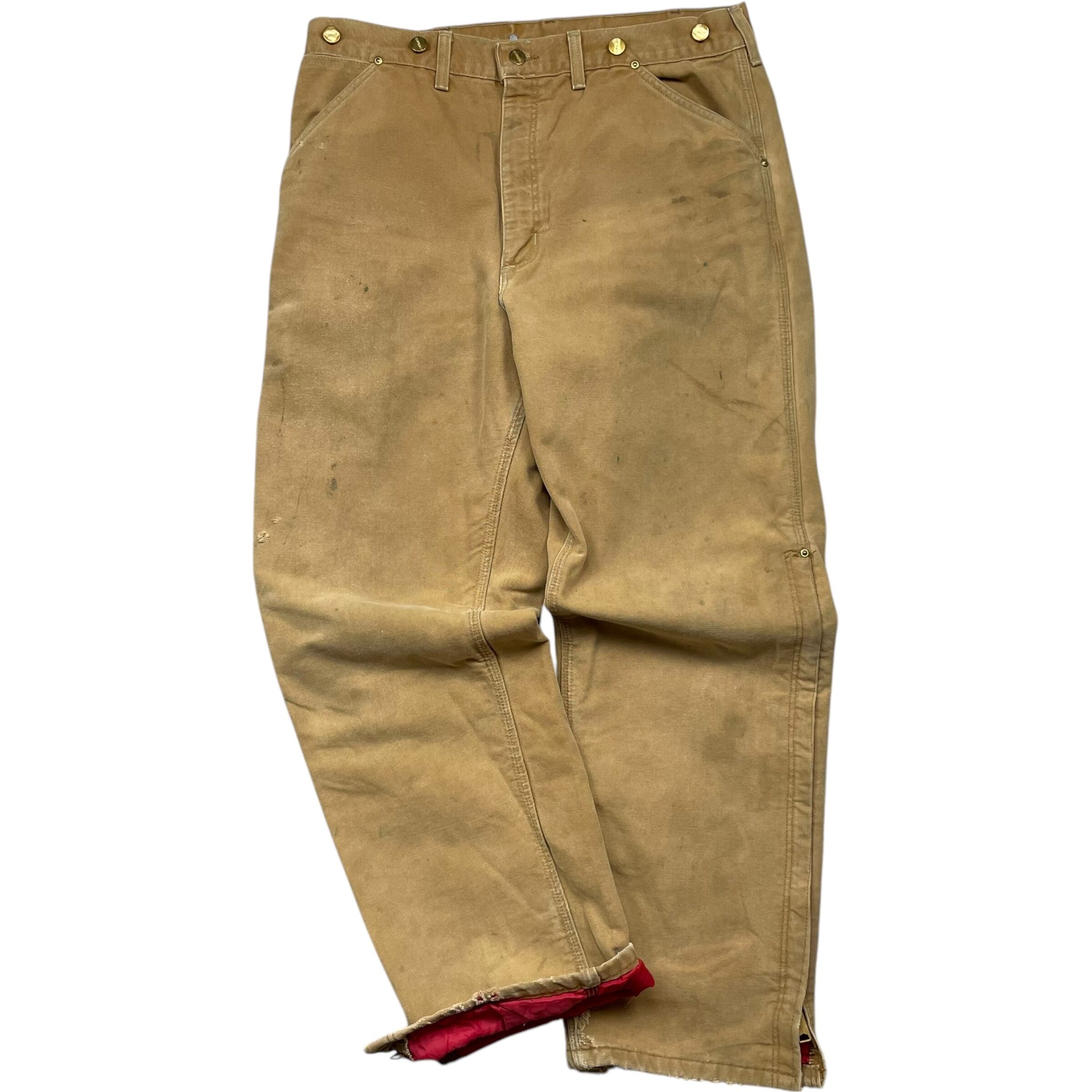 《実寸W36 L30》Carhartt カーハート ワークパンツ ペインターパンツ 裏キルティング ジッパー付 ブラウン no.5290
