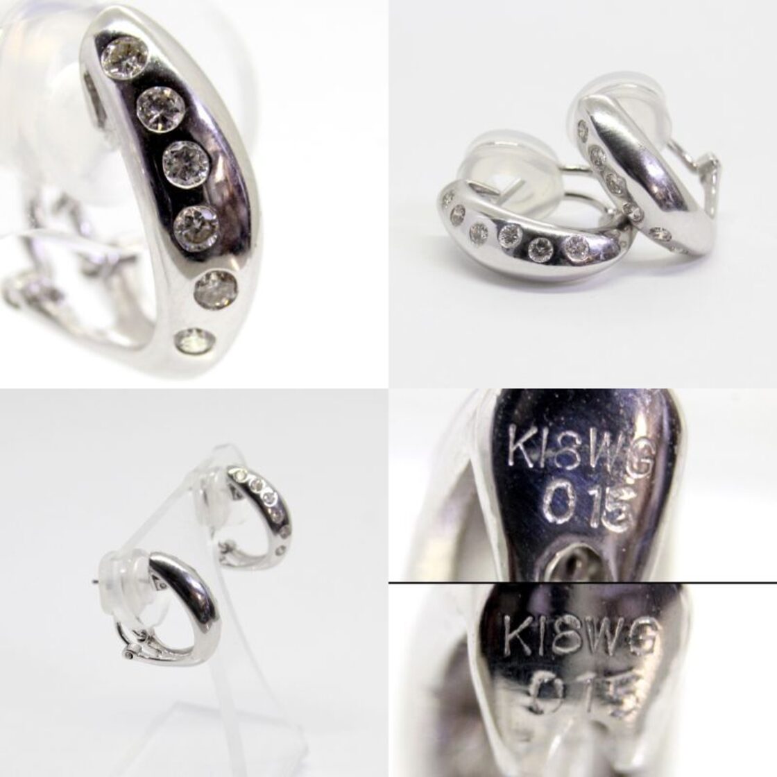 18金WG ダイヤ 計0.30ct ピアス兼イヤリング【中古】 | PAY ID