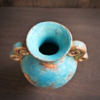 葉影渦巻き耳壺 no.25 wild turquoise