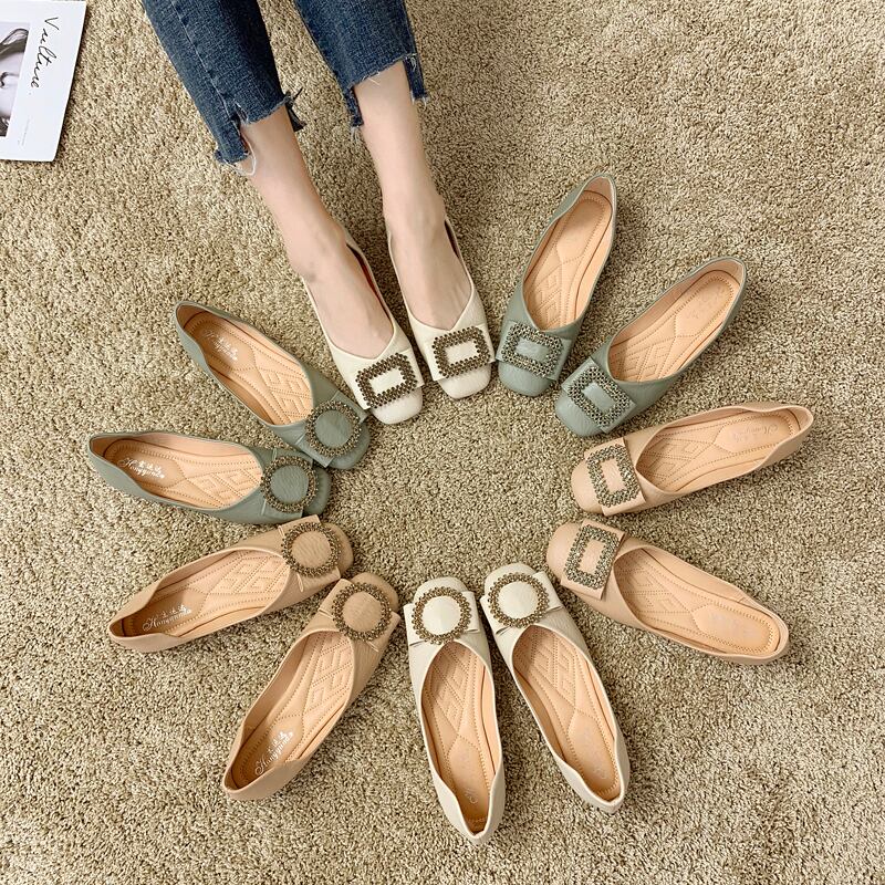 レディースラインストーンバックル 靴 シューズ スクウェア 部族の婦人靴5513250