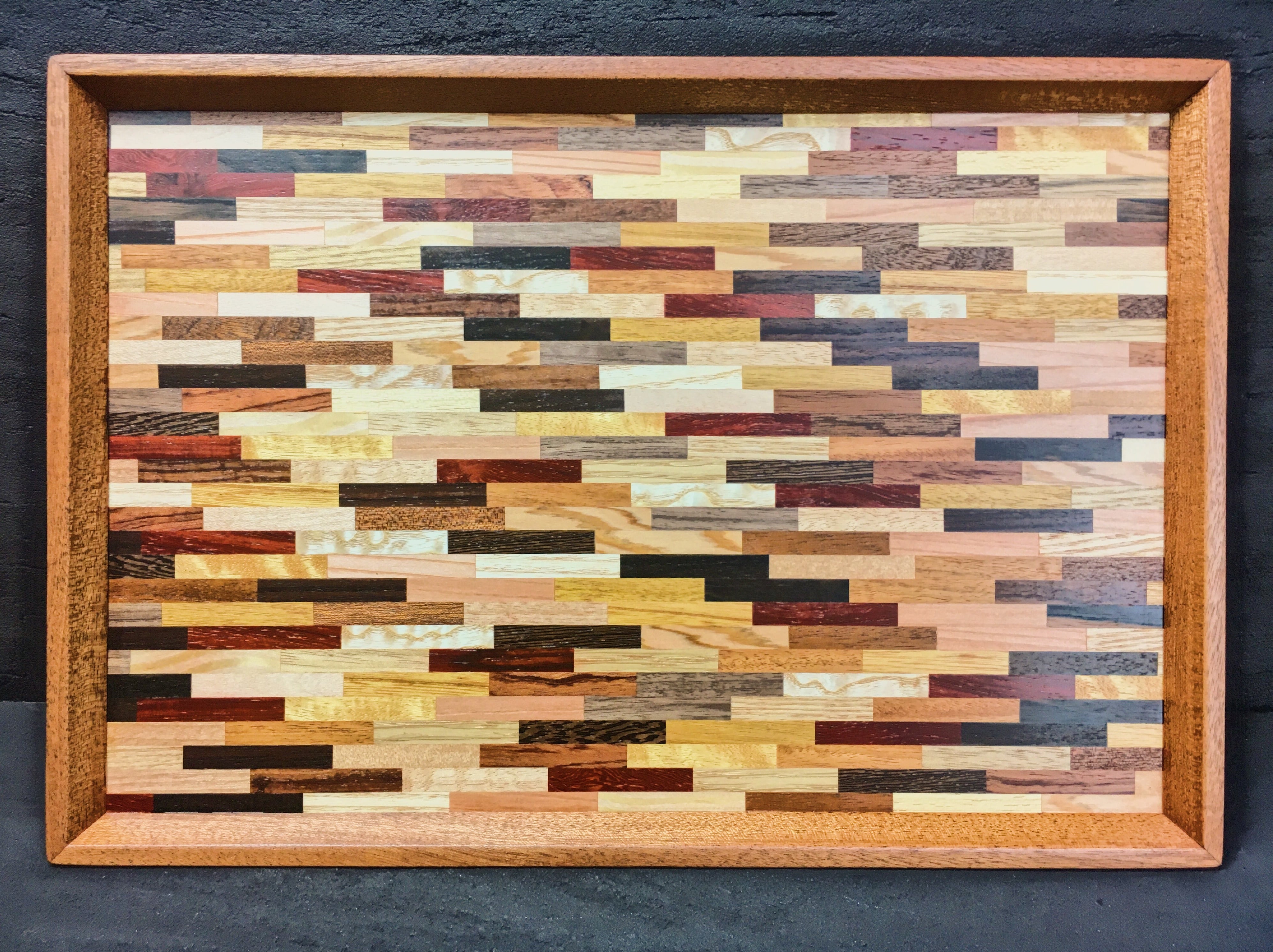 woodmosaic tray 　0083