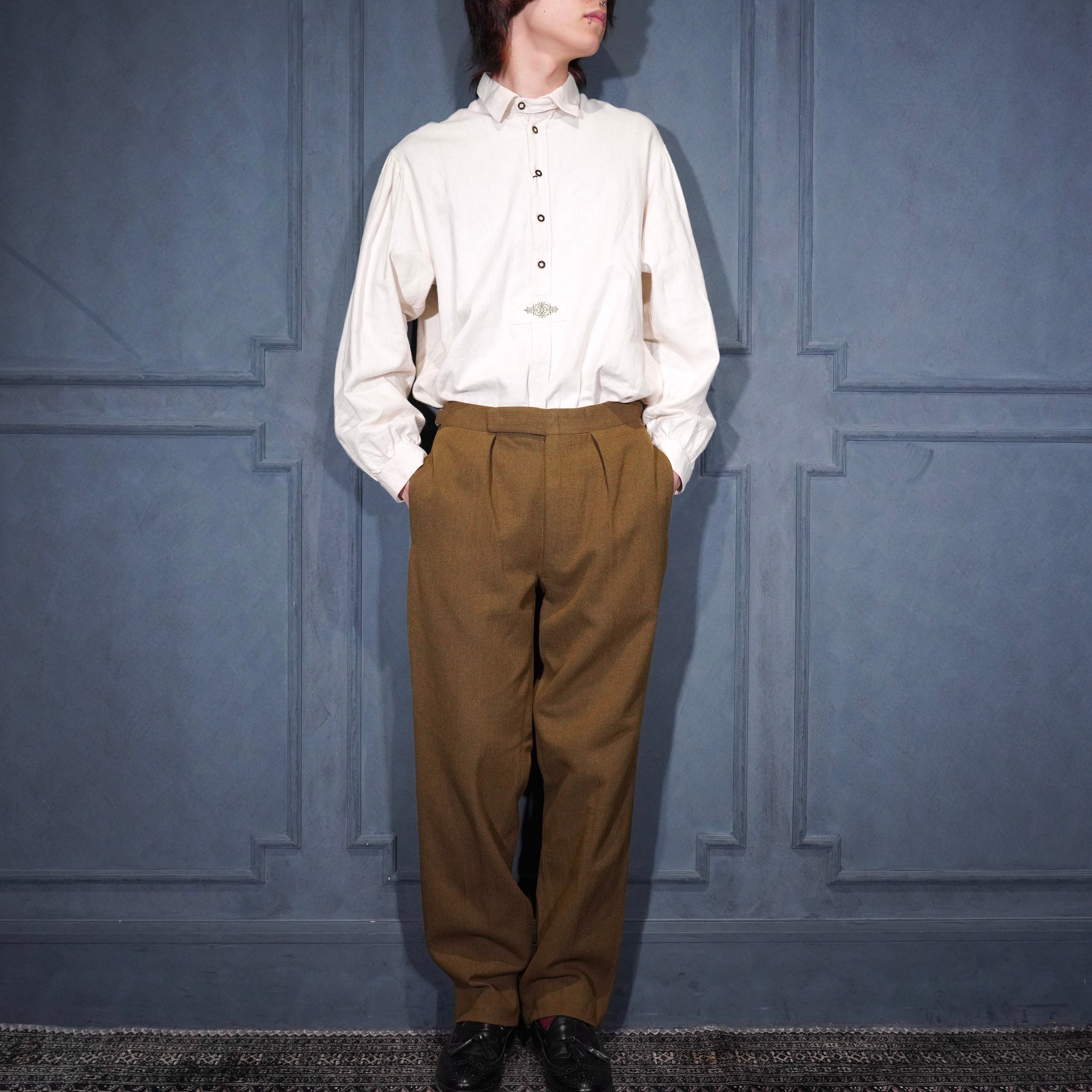 EU VINTAGE Moss Bros COVENT GARDEN TUCK DESIGN WOOL SLACKS PANTS