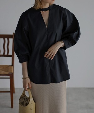 前後2wayチョーカーブラウス BLACK