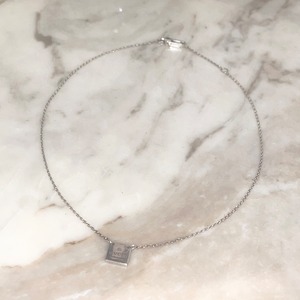 GUCCI silver square pendant necklace