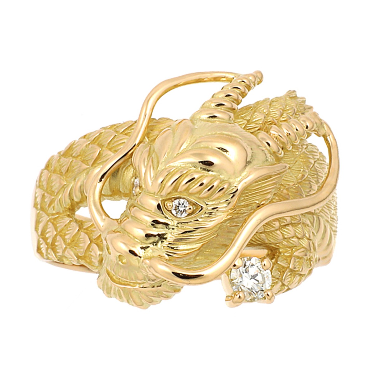 リング K18 YG 登り龍 ダイヤモンド0.01CT | Oberlein Moore Jewelry