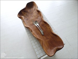 チーク無垢材 大型プリミティブトレイN63cm 大型食器 菓子鉢 サラダボウル 入れ物 自然な様 ナチュラル 世界三大銘木