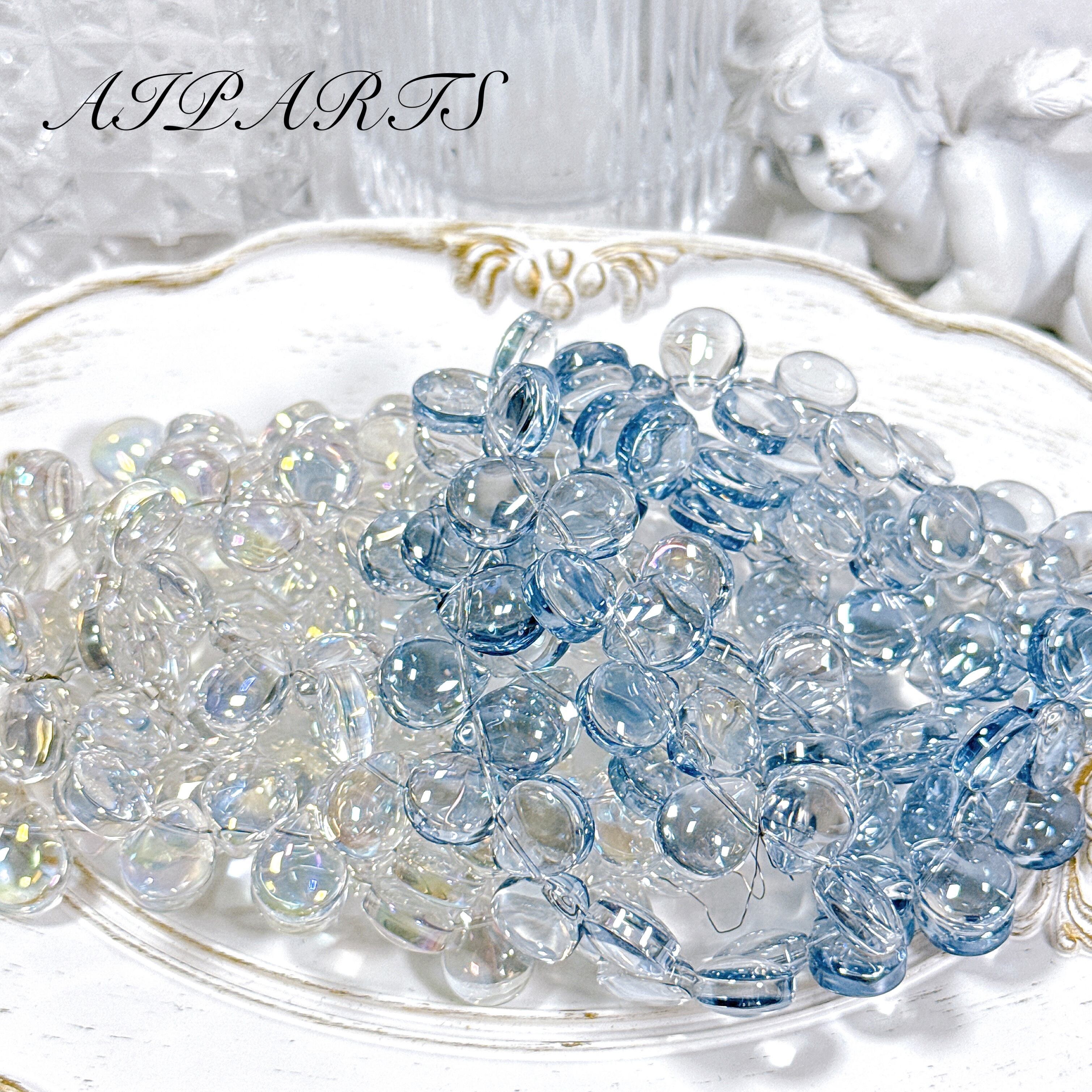 ガラスビーズ 連材 高品質 高級しずく型 雫 ティアドロップ オーロラ