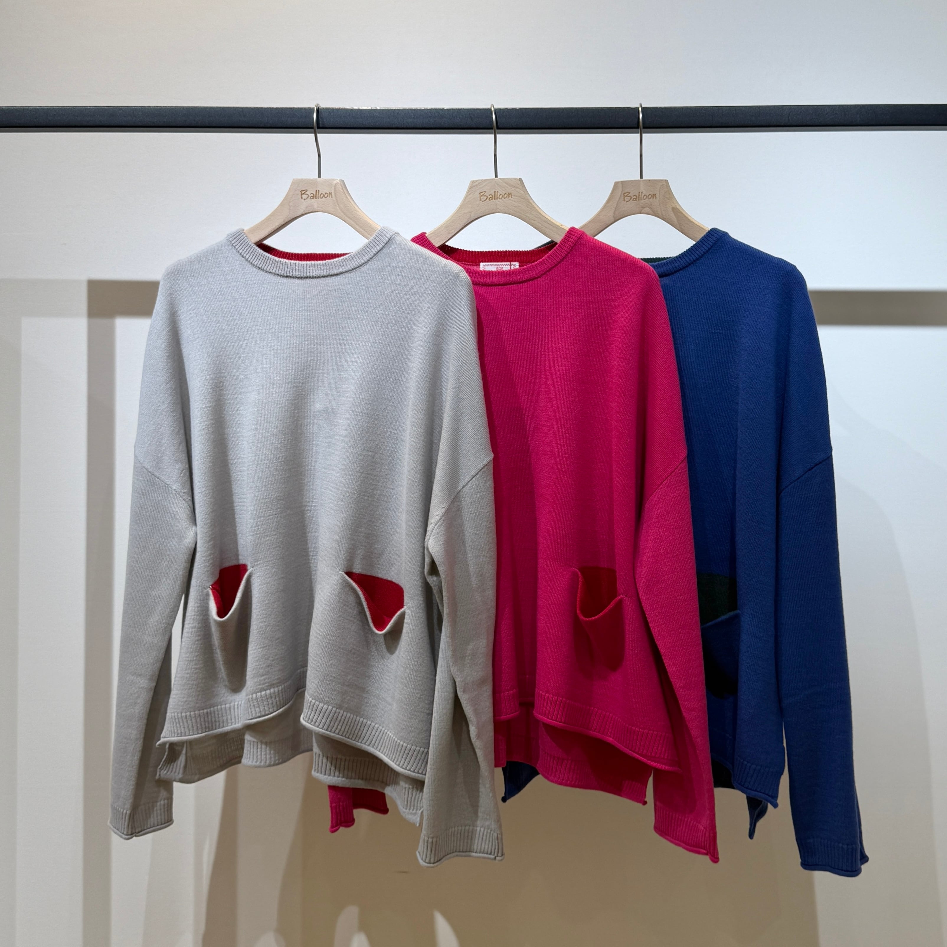 チラリ配色ポケット付きワイドPO