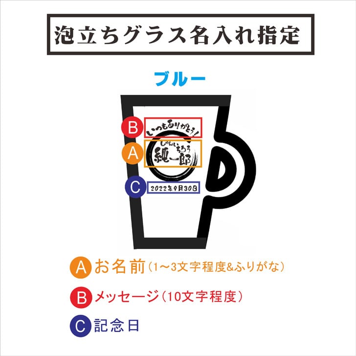 名入れビールジョッキ ビアジョッキ 泡立ち グラス ブルー ビール 名入れ 泡立ちグラス 名入れギフト 名入れプレゼント お中元 父の日 母の日 ビール ジョッキ 誕生日 記念日