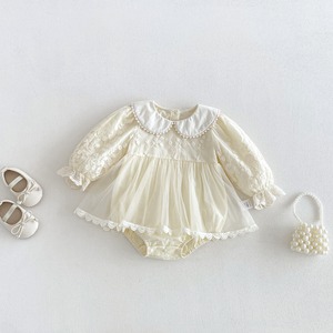 【BABY】可愛いプリンセスクリームロンパース