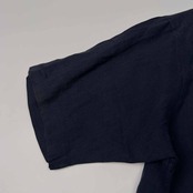 麻100% Burberrys' バーバリー オープンカラー 開襟 半袖 リネン シャツ サイズ L /ネイビー/C-TK83/ビンテージ