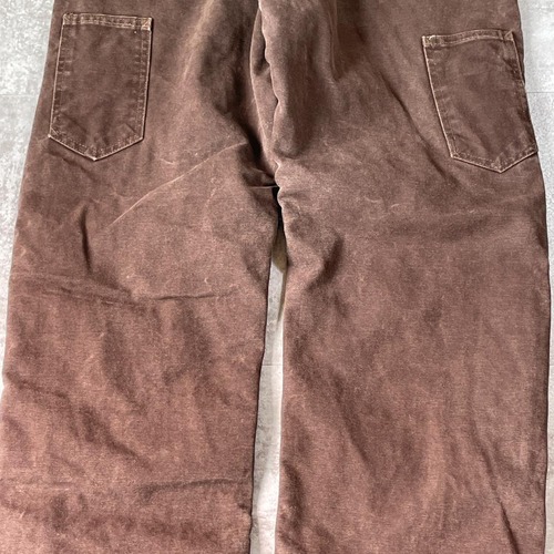 00s USA生地製 ダークブラウン ダブルニー Carhartt 32×34 詳細写真16