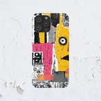 受注生産 iPhoneケース 黒黄ピンクのZINEコラージュ｜紙もの風 ZINE031A