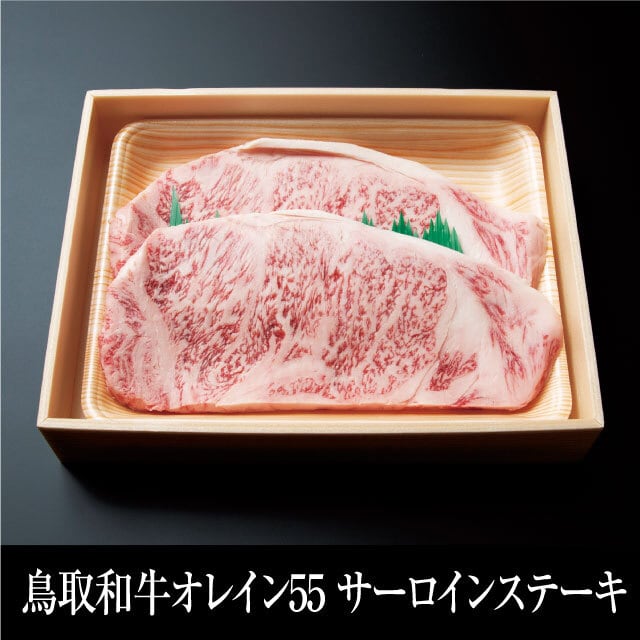 鳥取和牛オレイン55　肉匠　送料無料　サーロインステーキ400g（200g×2枚）　はなふさ
