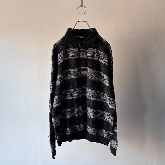 -ARROW- border design knit polo shirt