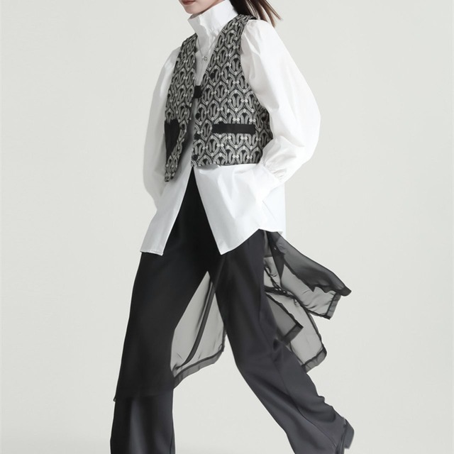 Balloon sleeve oversized shirt【2color】 C0912