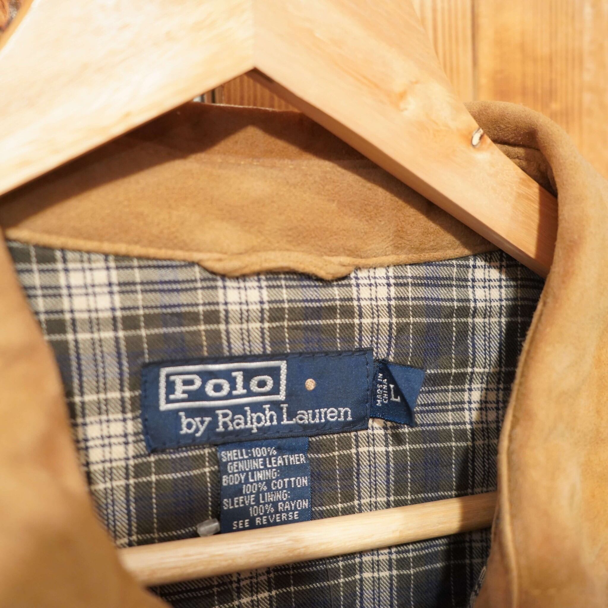 超スペシャル 90s ラルフローレン ポニー無し スウェード レザー ジャケット ralphlauren ポニーなし スウェードジャケット L/ポニー無し 革ジャン