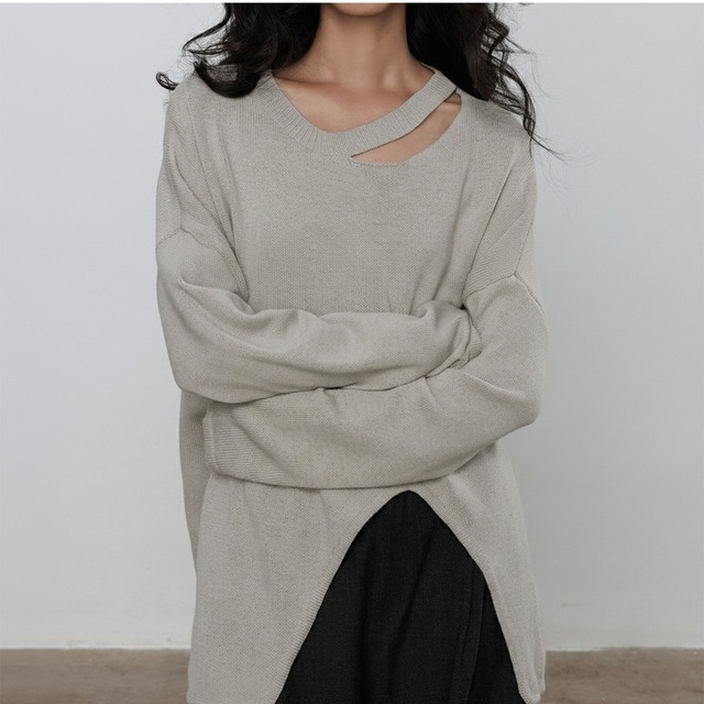 Minimal slash knit A00147