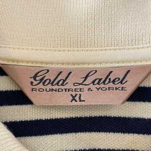 【ROUNDTREE&YORKE】Gold Label ビッグサイズ XL ポロシャツ ボーダー US古着 アメリカ古着