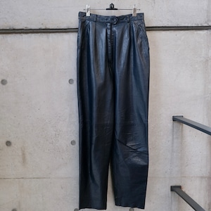 Pleated Leather Pants