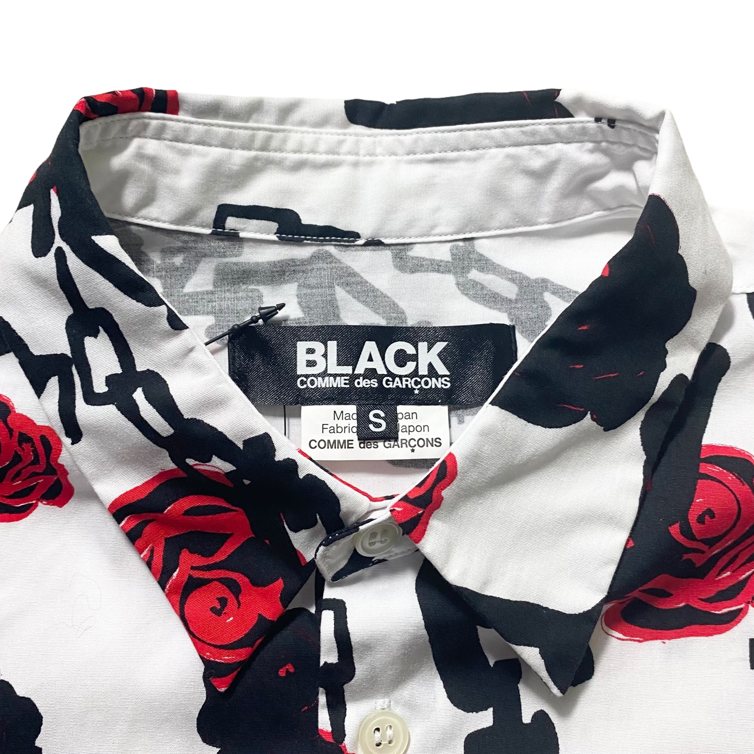 AD2017 BLACK COMME des GARCONS cotton shirt “Black Rose Tattoo