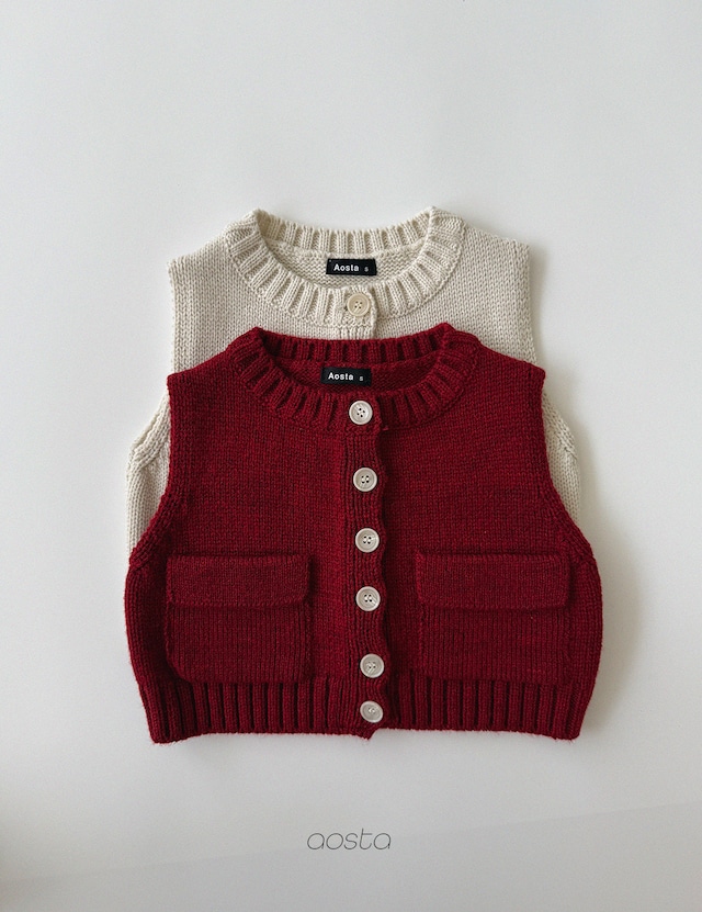 knit cookie vest【aosta】※10月上旬〜中旬発送予定