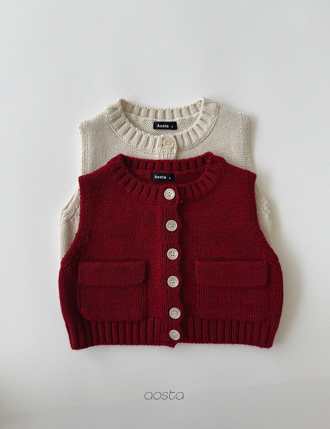 knit cookie vest【aosta】※10月上旬〜中旬発送予定