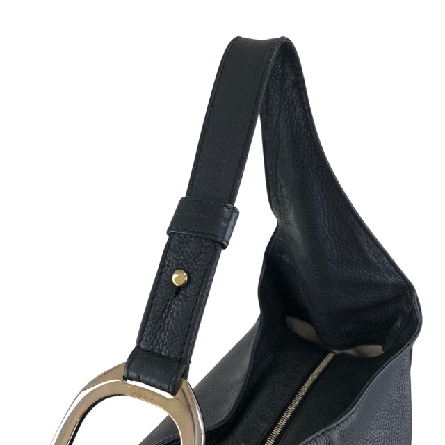 GUCCI グッチ ショルダーバッグ ブラック ロゴ レザー セミショルダーバッグ vintage ヴィンテージ オールド 4wyrtg