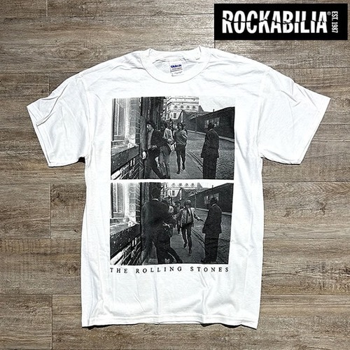 【正規品】【在庫処分セール】ROCKABILIA ROLLING STONES Running Early Pic T-shirt　ロッカビリア バンドTシャツ ローリングストーンズ【437781-8-wht】