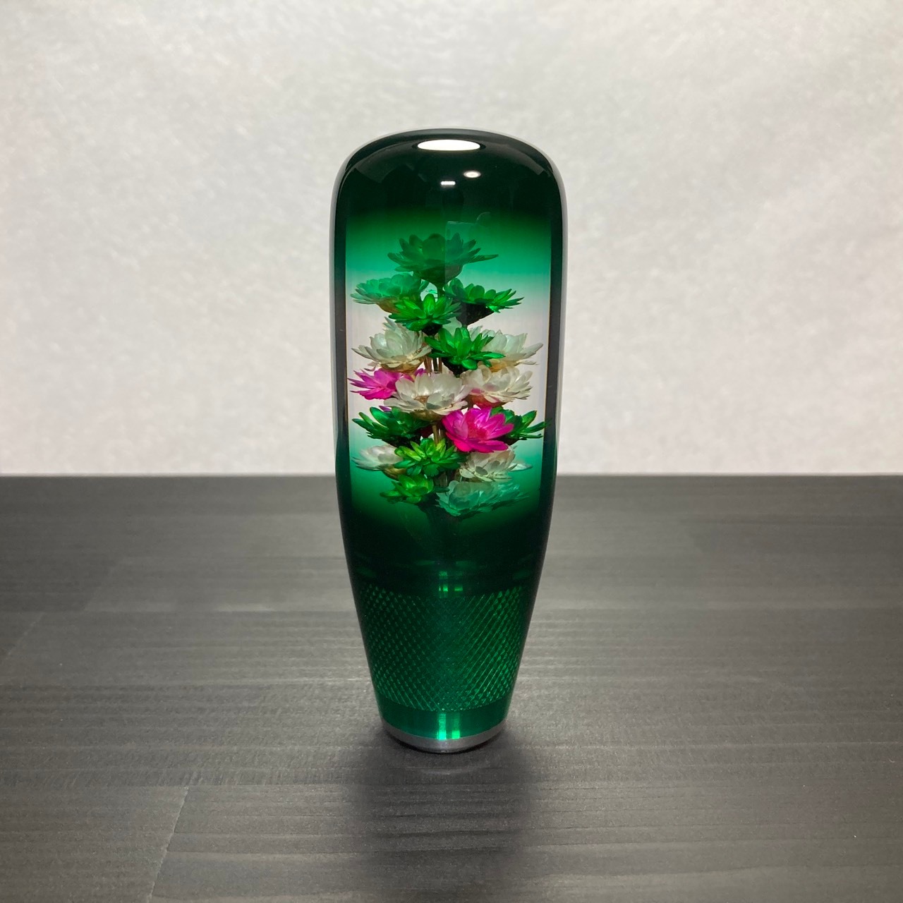 水中花シフトノブ　【花玄-Kagen-緑】　110㎜　【送料無料】