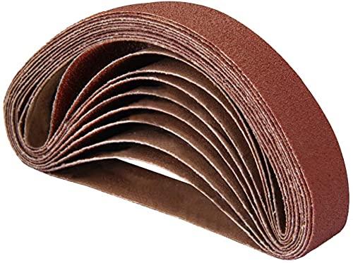 POWERTEC 401306 サンドベルト 粒度 60 10×330mm 10枚入、ベルトサンダー 替えベルト、サンドペーパー、交換用、DIY木工用、道具、研磨、工具