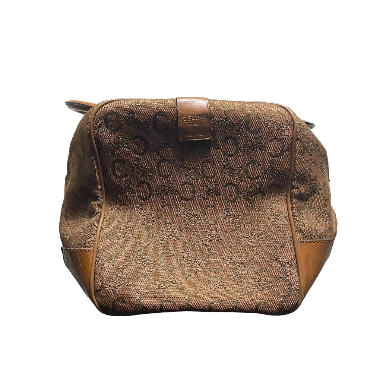 vintage CELINE brown canvas boston bag