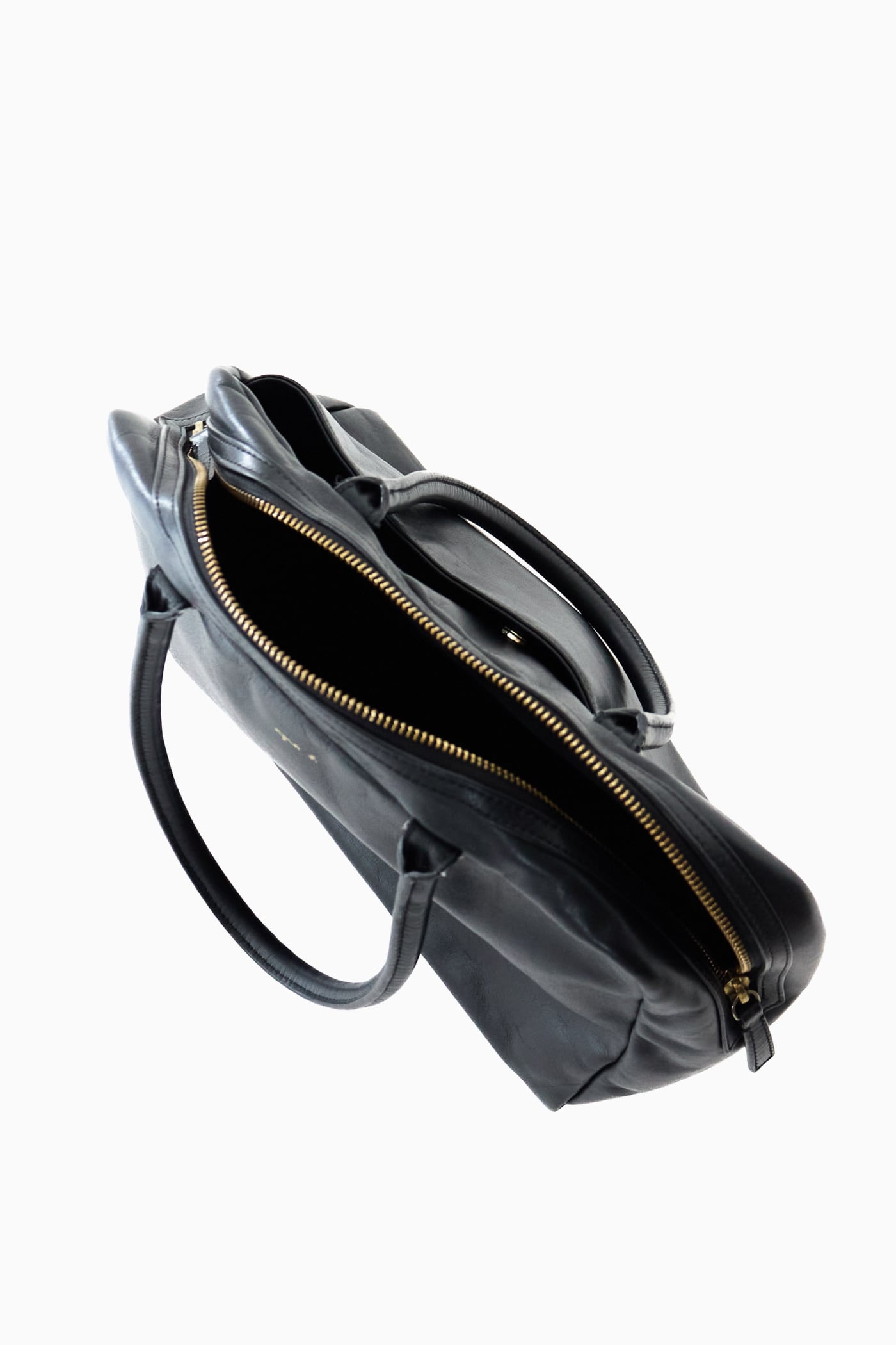 agnès b. VOYAGE BLACK LEATHER BOSTON BAG | Reben｜デザインという