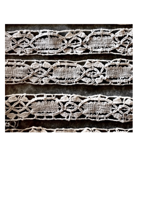 フランス 1900s 100x3.5c 鏡の国の花園とハンドワークボビンレース アンティーク br90n