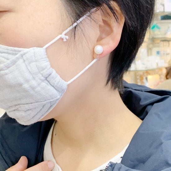 TASAKI 黒真珠スタッドピアス 約8mm TASAKI 黒真珠スタッドピアス 約