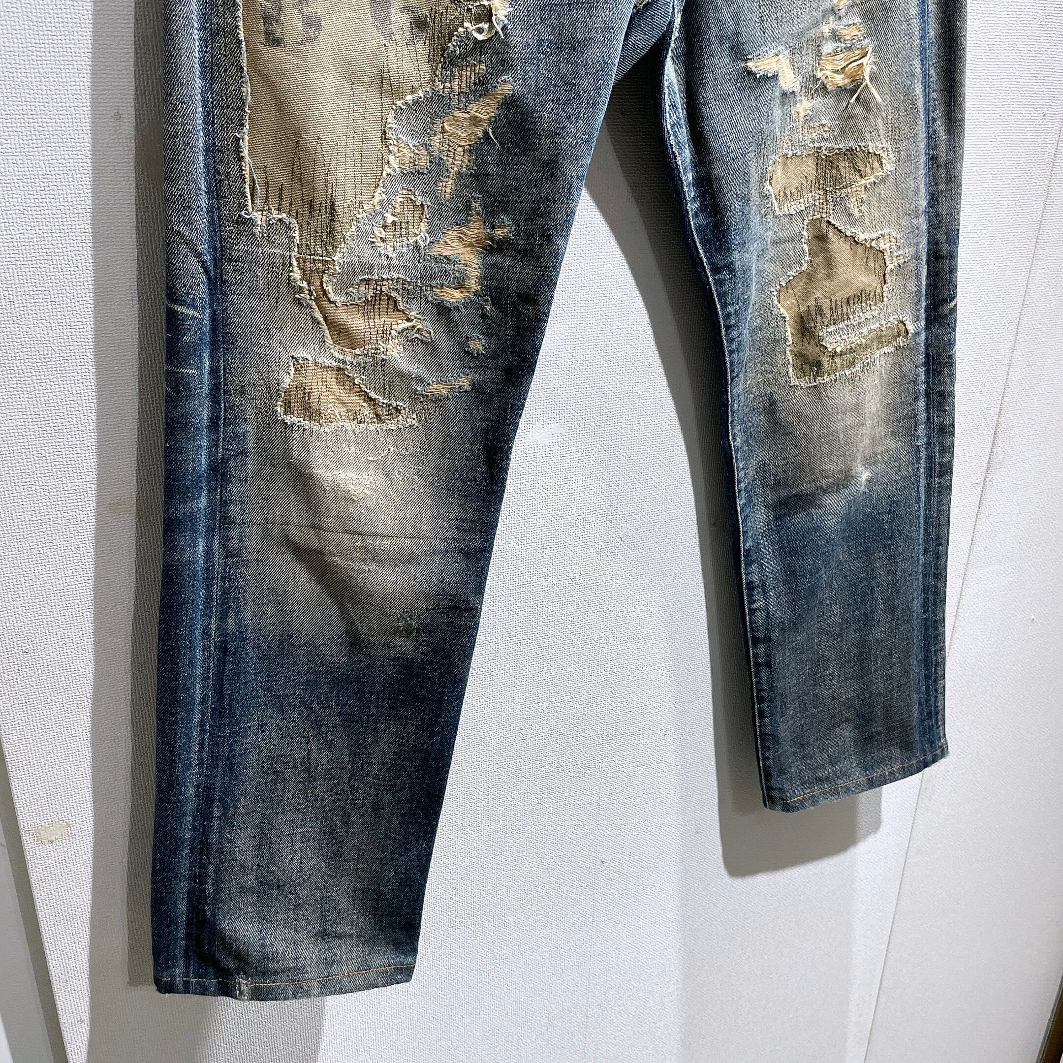 ” Denim & Supply Ralph Lauren ” Special Rag processing Denim pants