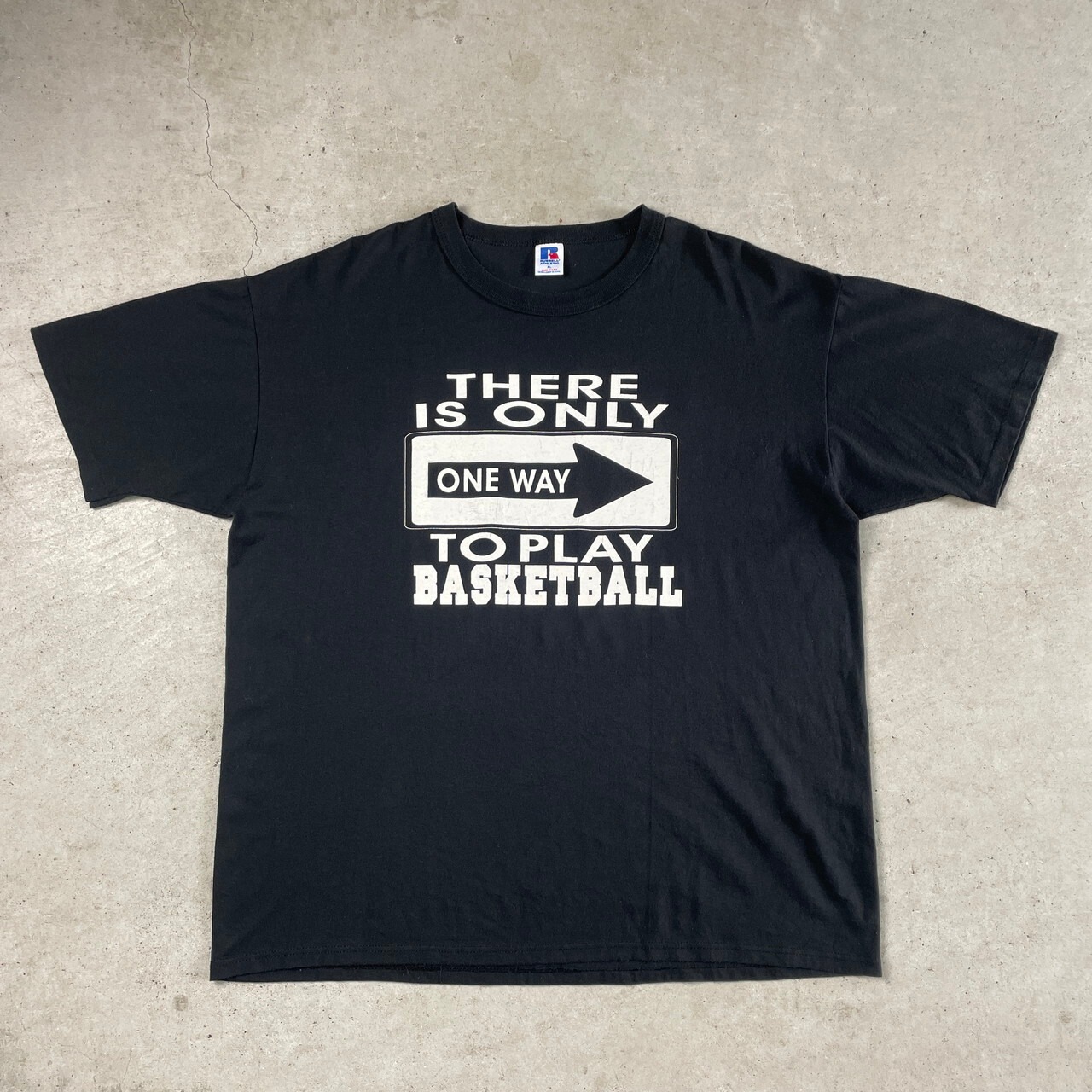 90年代 USA製 RUSSELL メッセージ 両面プリント Tシャツ メンズXL 古着 
