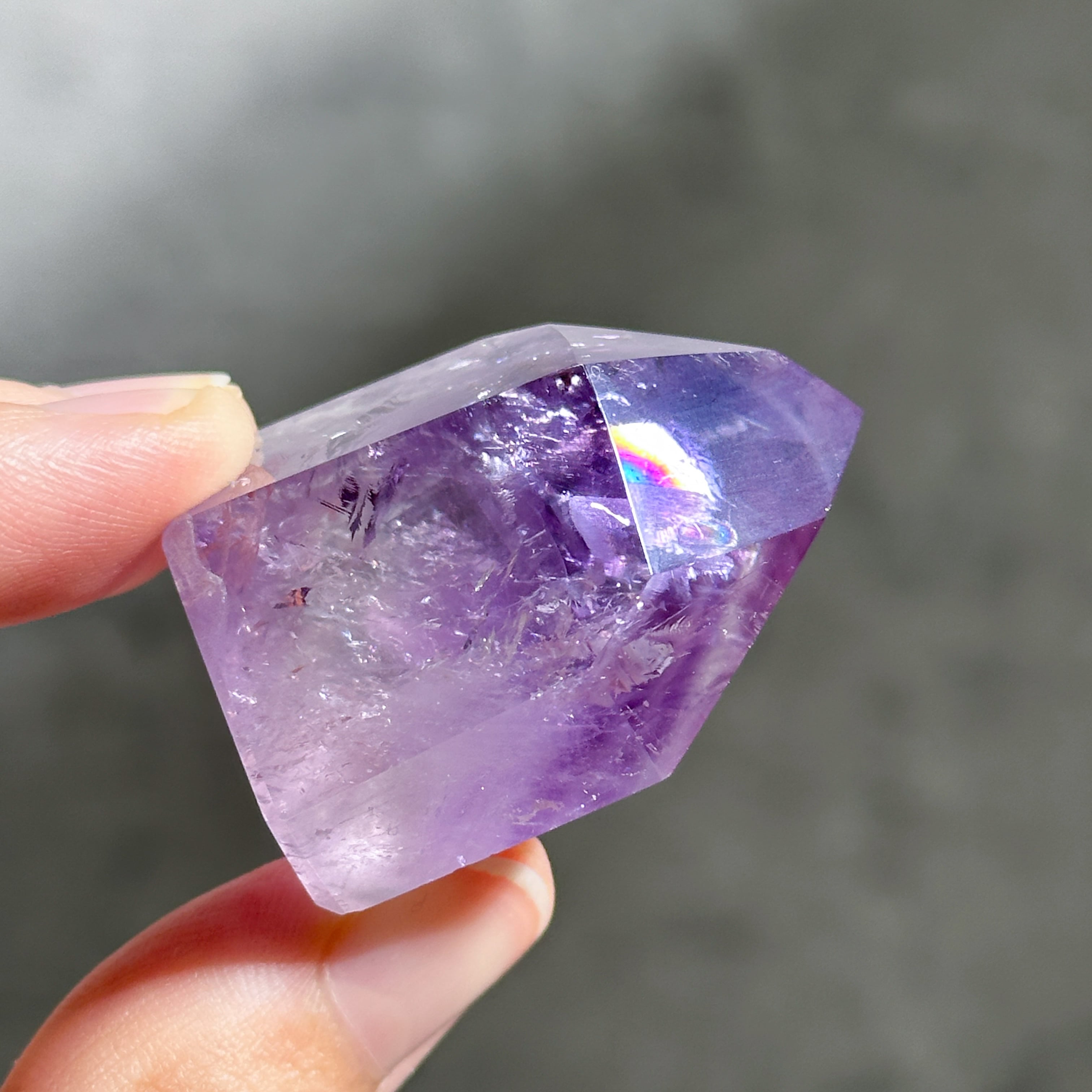 【激レア希少】SALEスモーキーアメジスト ファントム入り 虹多数 バイーア産ファントムアメジスト タワー51◇ Phantom Amethyst