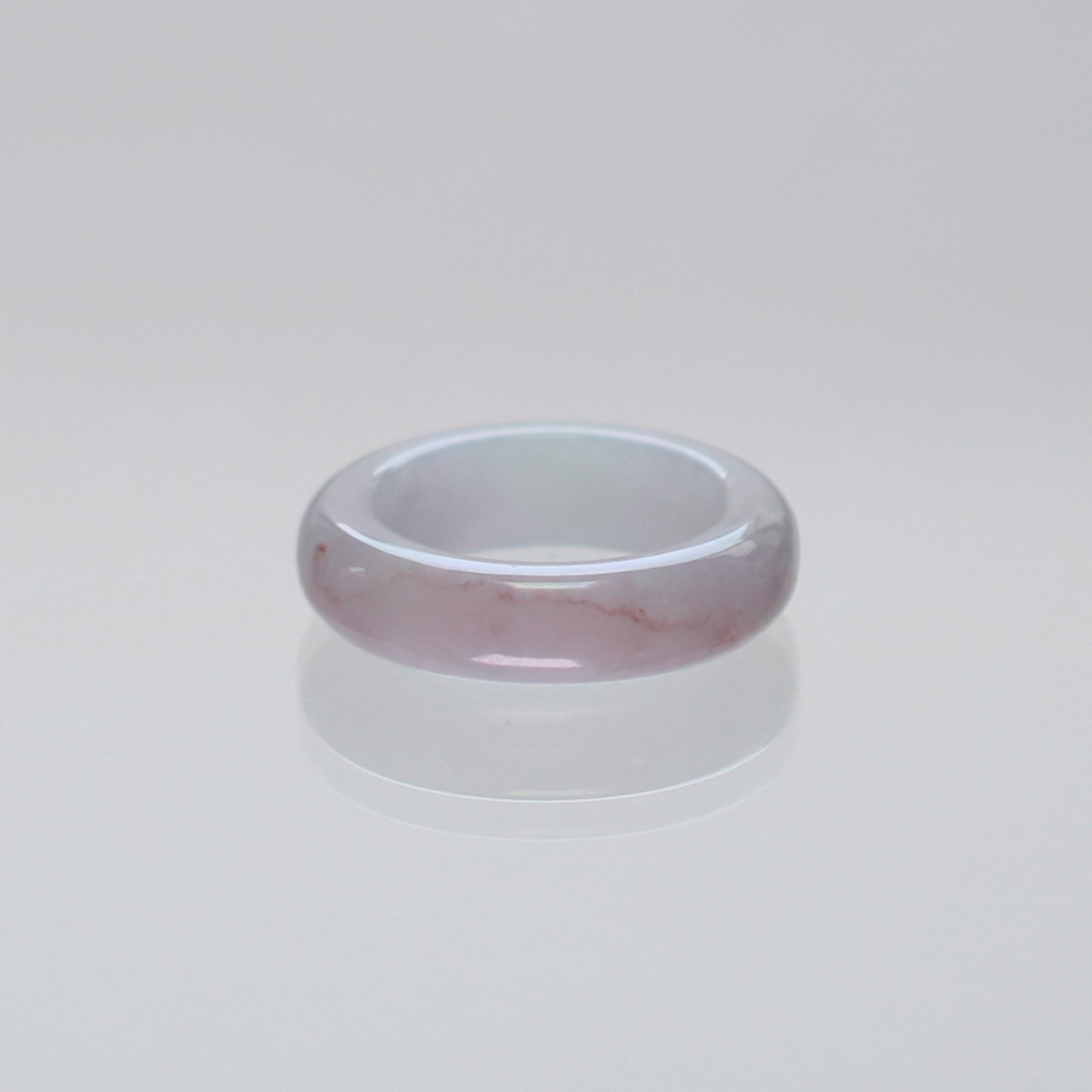 【12号】 レアカラー！ lavender  翡翠くり抜き甲丸リング A貨翡翠 jd_rg2519