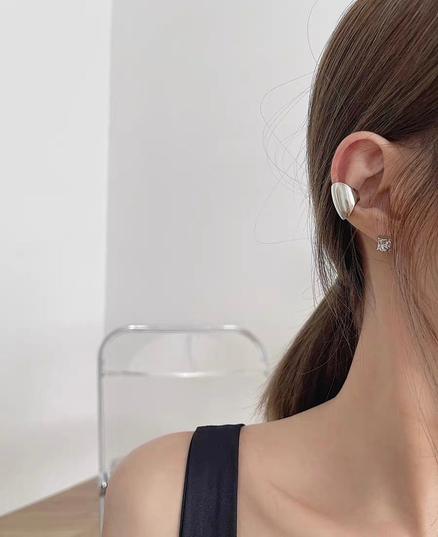 S925 plump wide ear cuff (E188)