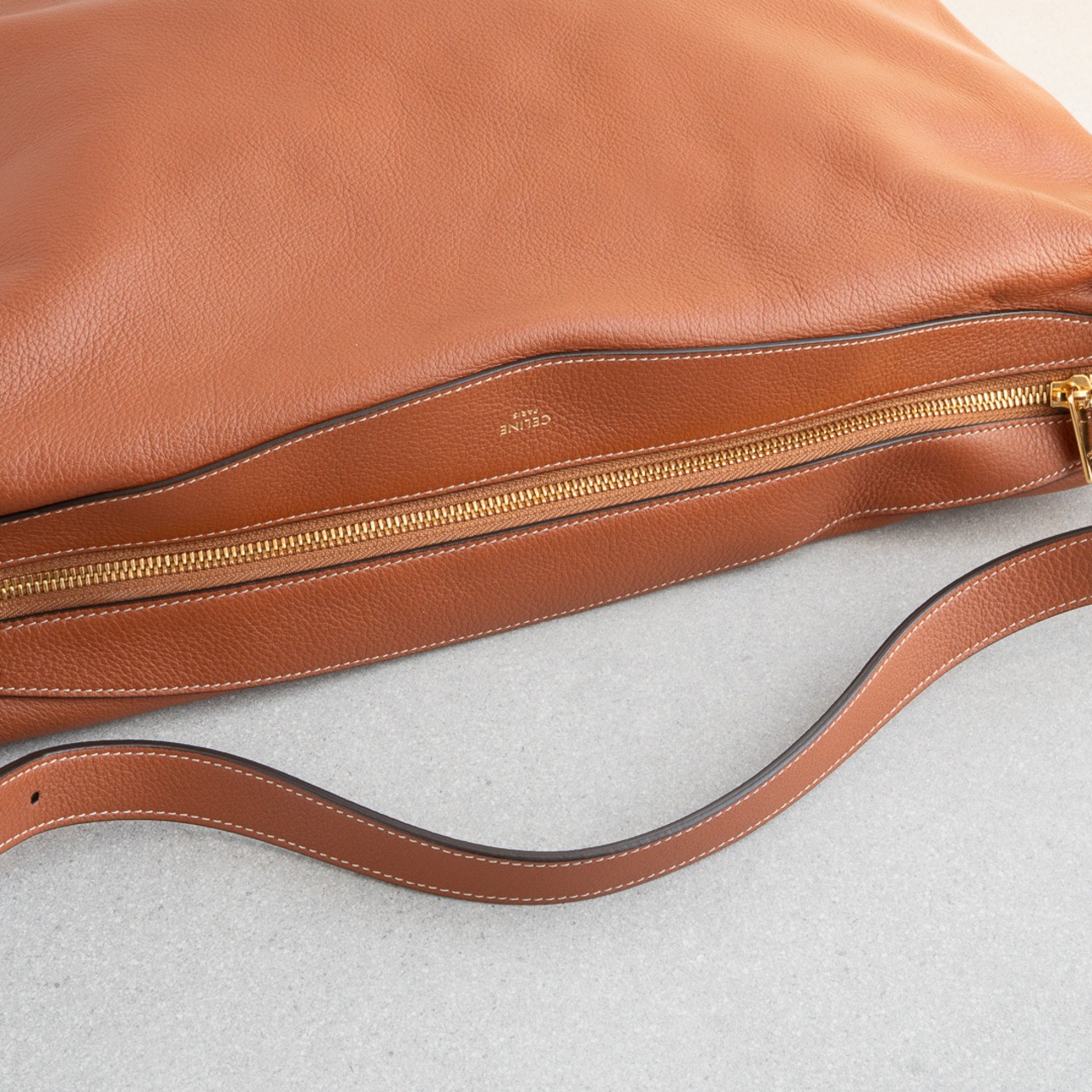 セリーヌ ラージ ロミー ショルダーバッグ ブラウン レザー