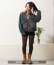 ◆ヴィンテージ加工 デニム フライトジャケット◆lf-w85202