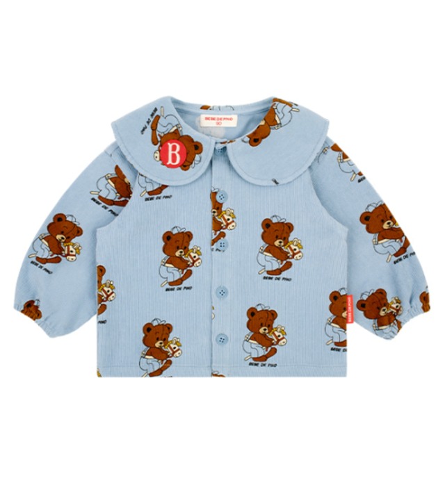 [BEBE DE PINO] All over play bear baby corduroy blouse 正規品 韓国ブランド 韓国ファッション 韓国代行 韓国通販 ベベドピノ bebedepino 日本 店舗 韓国 子供服